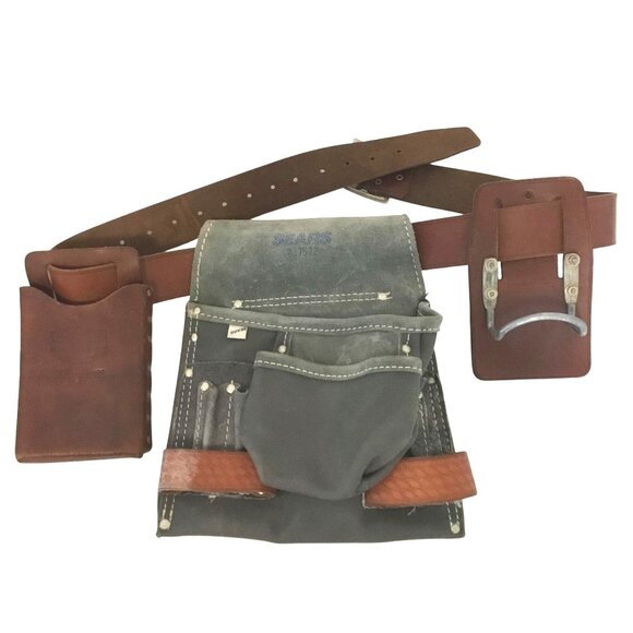 VTG SEARS CRAFTSMAN Tool Touch Leather Tool Belt Rig 4514 & 4563R Hammer Holder - Picture 1 of 7